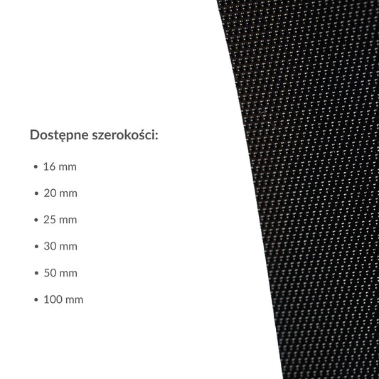 Taśma rzep - niskoprofilowa haczyk 100 mm/1 m nylonowa czarna
