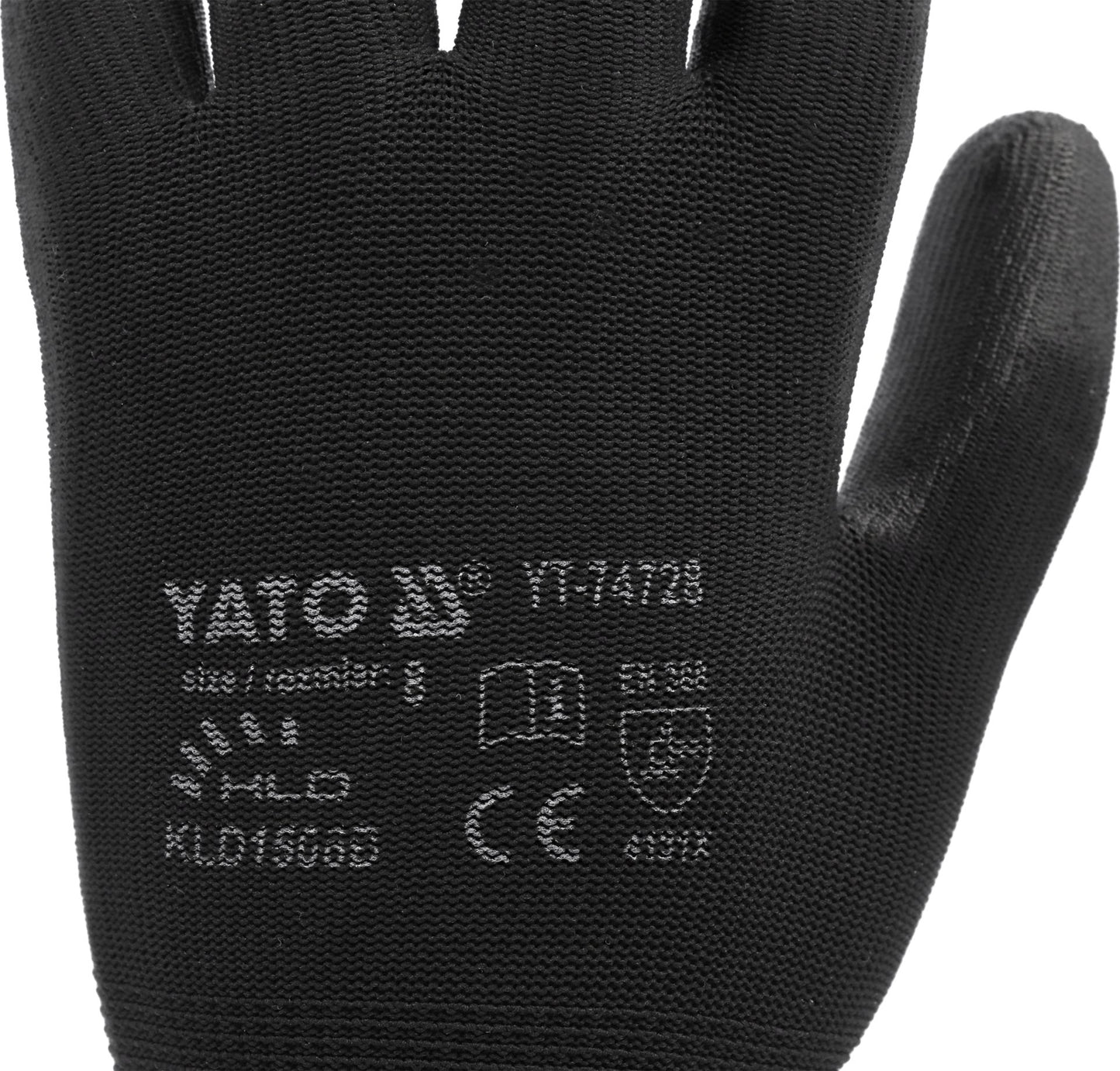 Yato Nylon/PU work gloves - black, size 8