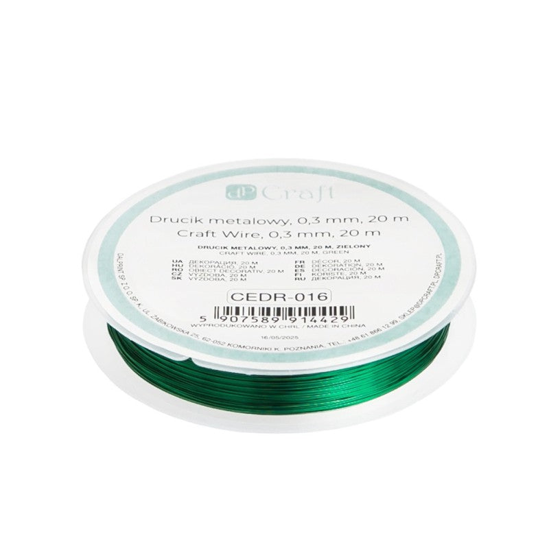DpCraft metal wire - 0.3 mm/20 m green