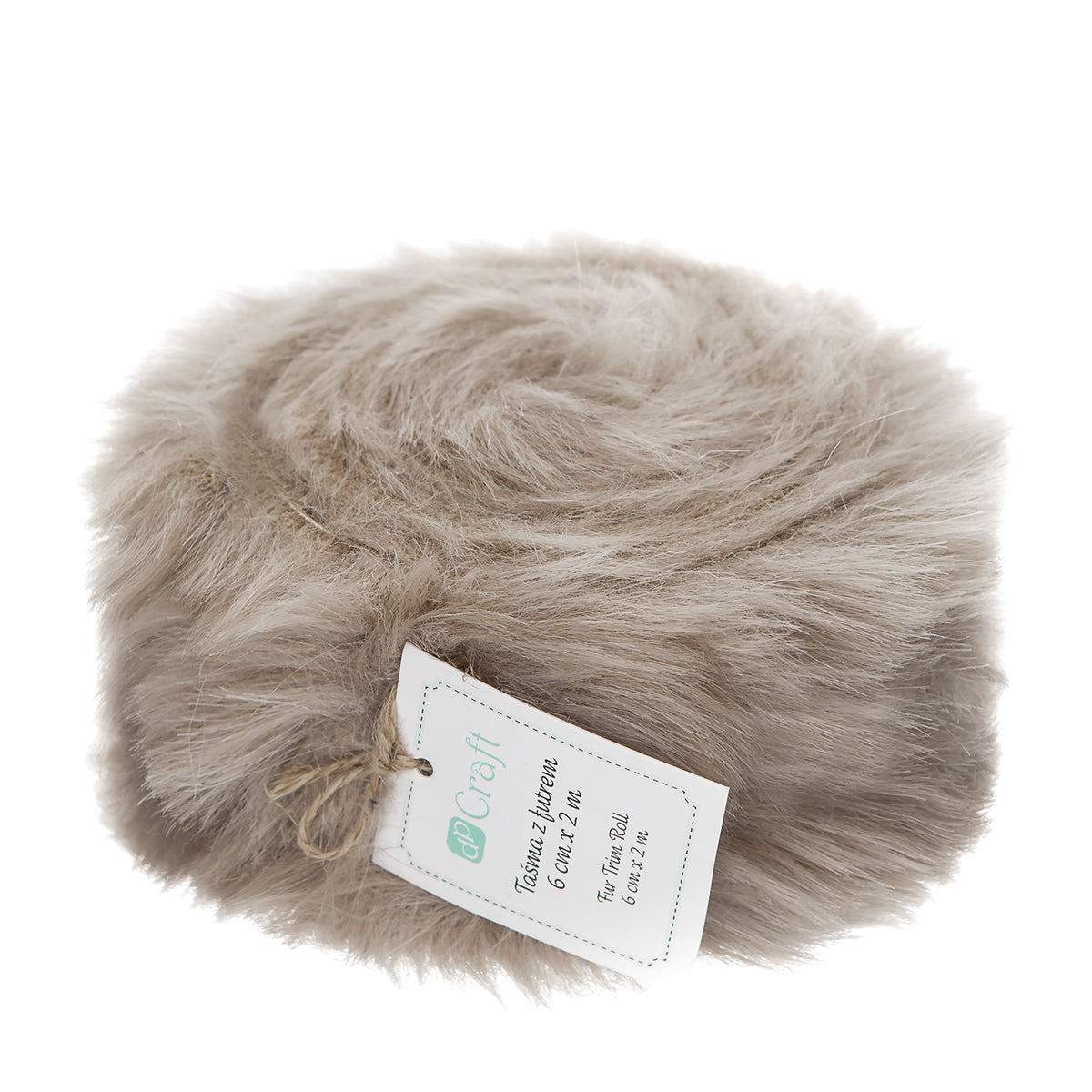 DpCraft faux fur trim on a roll - 6 cm/2 m beige