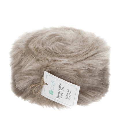 DpCraft faux fur trim on a roll - 6 cm/2 m beige