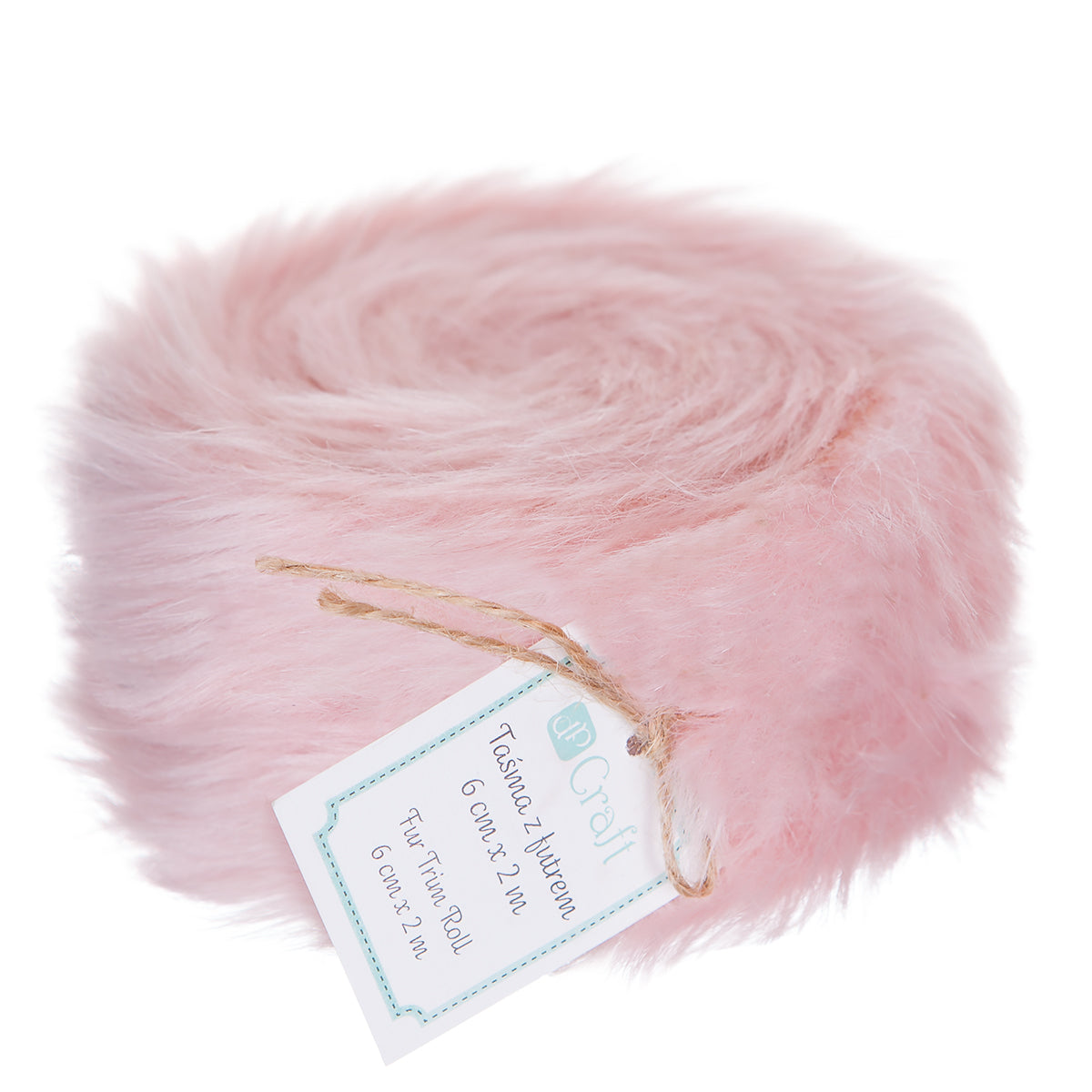 DpCraft faux fur ribbon - 6 cm/2 m pink