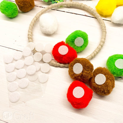 DpCraft Self-Adhesive Hook and Loop Dots - White 69 pcs.