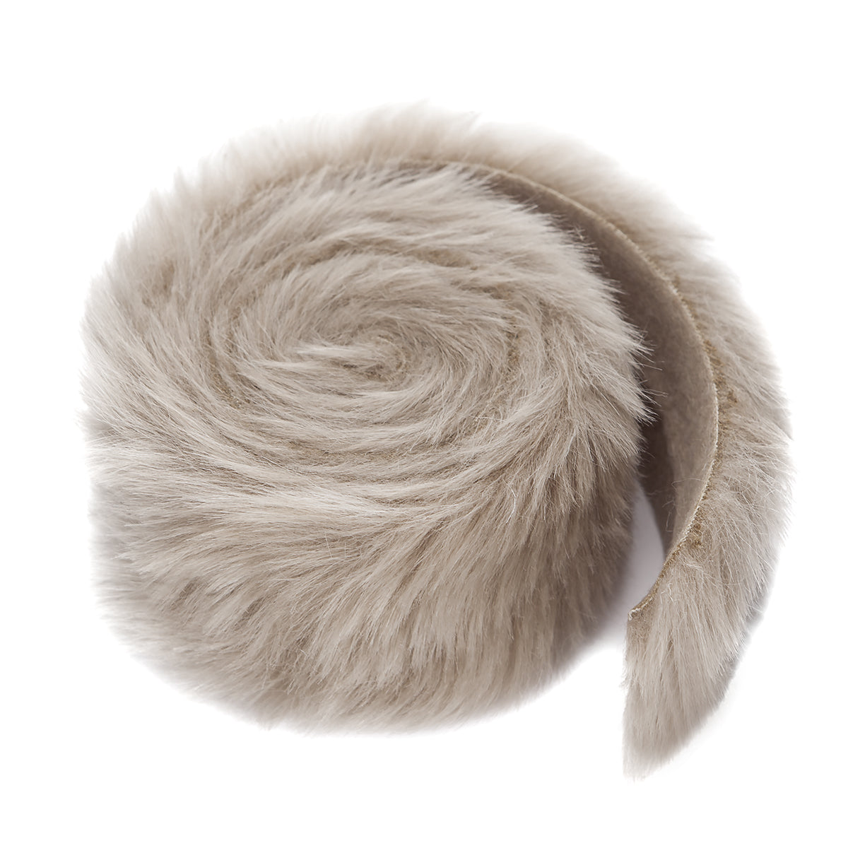 DpCraft faux fur trim on a roll - 6 cm/2 m beige