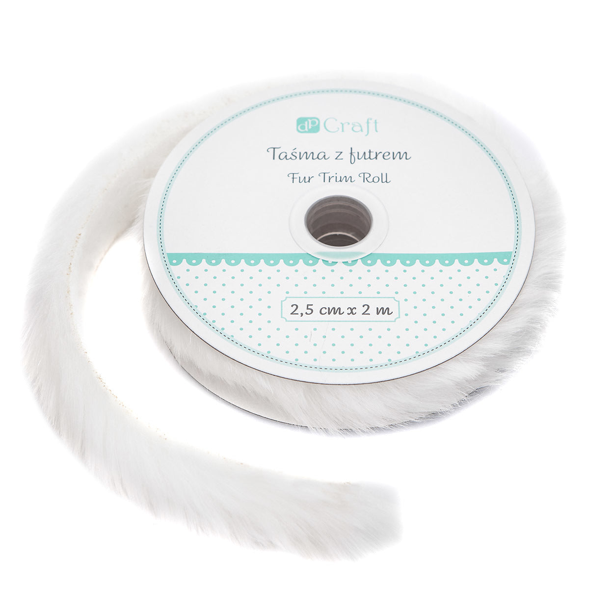 DpCraft faux fur trim - 2.5 cm/2 m white