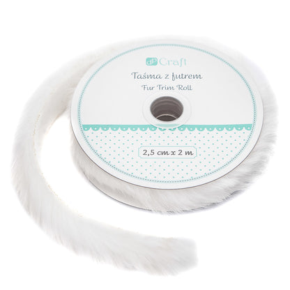 DpCraft faux fur trim - 2.5 cm/2 m white