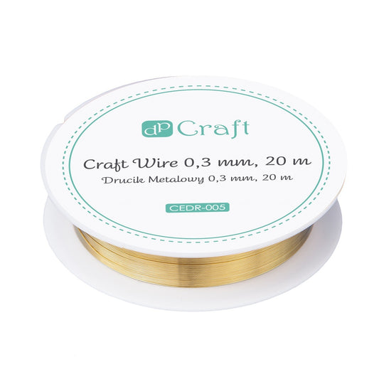 Drucik metalowy DpCraft - 0,3 mm/20 m złoty